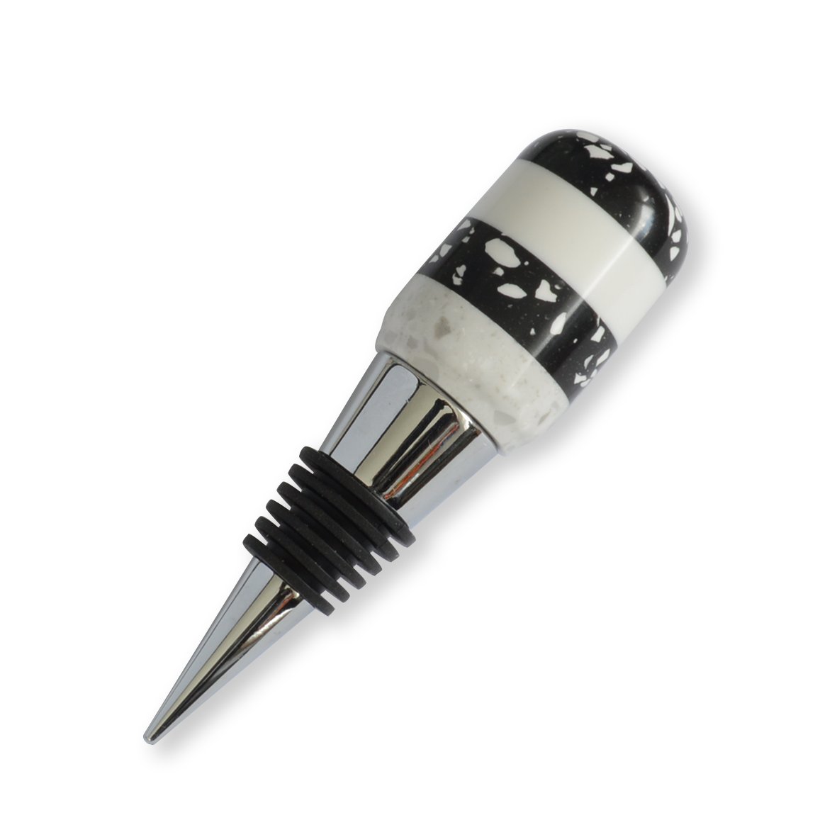 Segmented Wine Bottle Stopper - Grey Black & white | Greenleaf Crafts