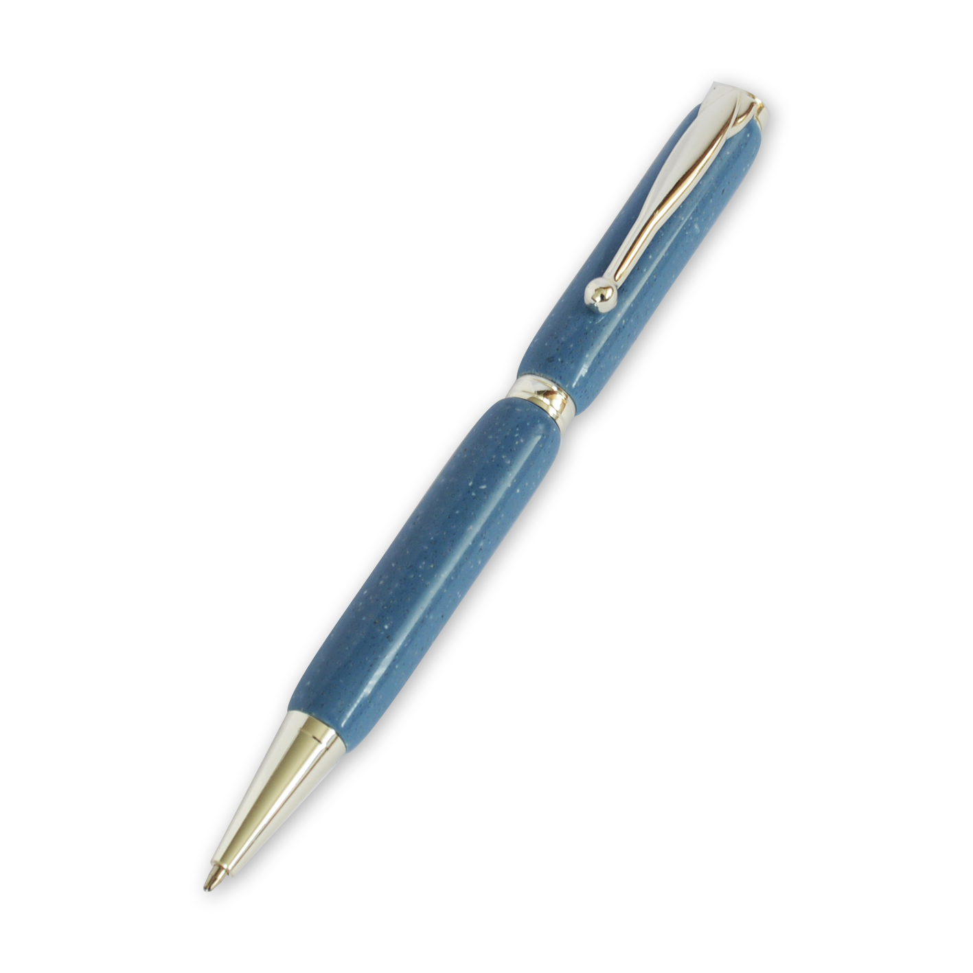 Slimline Sliver Plated Pen (Corian Blue Powder)