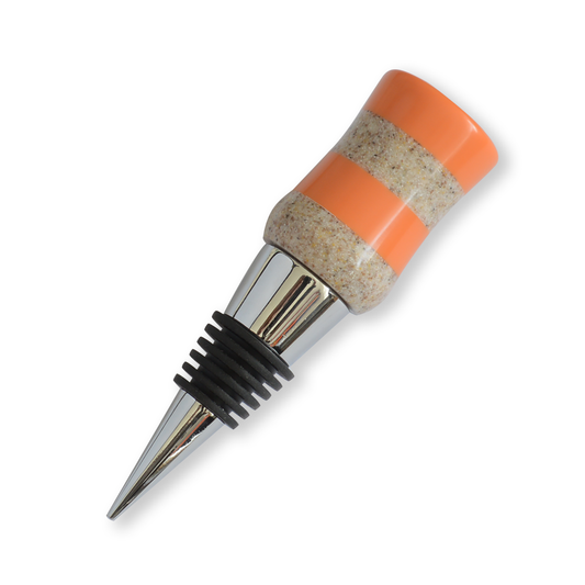 Segmented Wine Bottle Stopper - Orange & lite Brown  | Greenleaf Crafts